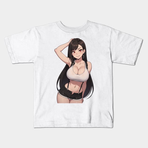 Tifa Lockhart Kids T-Shirt by mindworldz